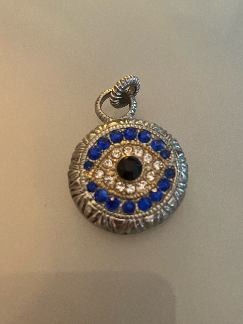 Silver-Tone Blue Evil Eye Pendant Necklace Charm (Free with Purchase!)